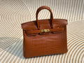 Hermes Tabaco Birkin Bag 25cm Alligator Gold Hardware