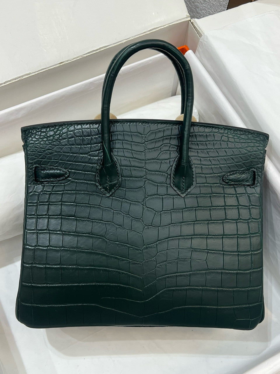 HERMES Cypress Birkin 25 Matt alligator crocodile skin