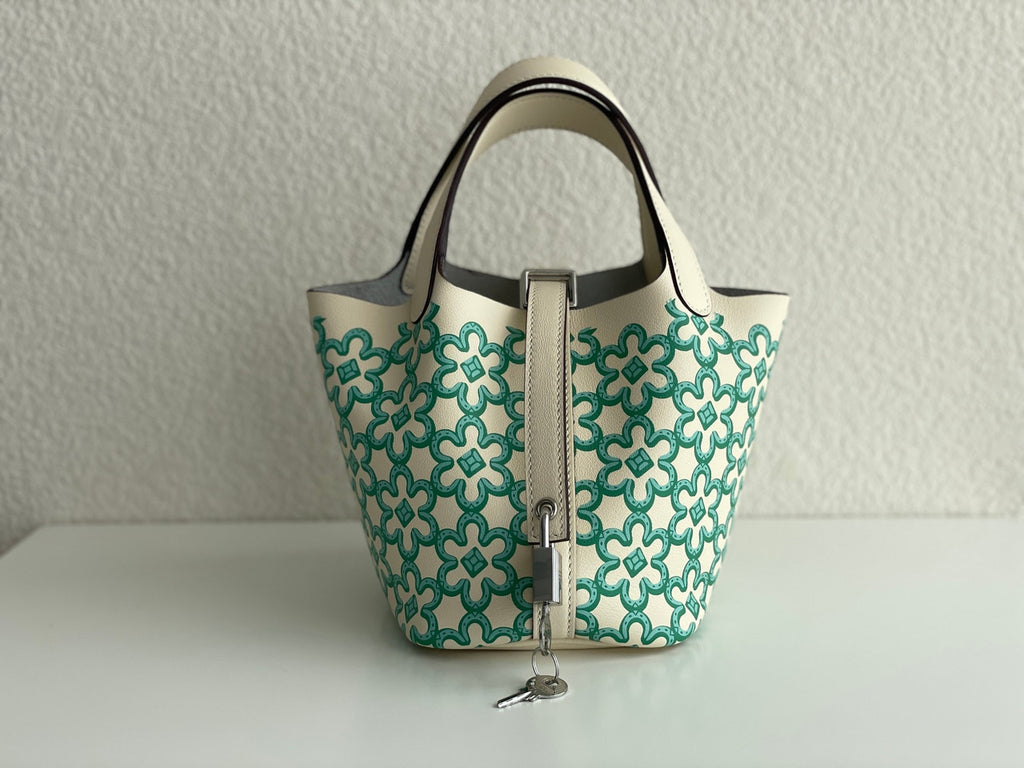 Hermès Nata Swift Lucky Daisy Micro Picotin Lock Palladium Hardware, 2022