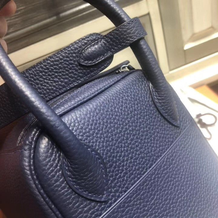 Hermes Blue De Pursse Lindy 26 Swift Palladium Hardware
