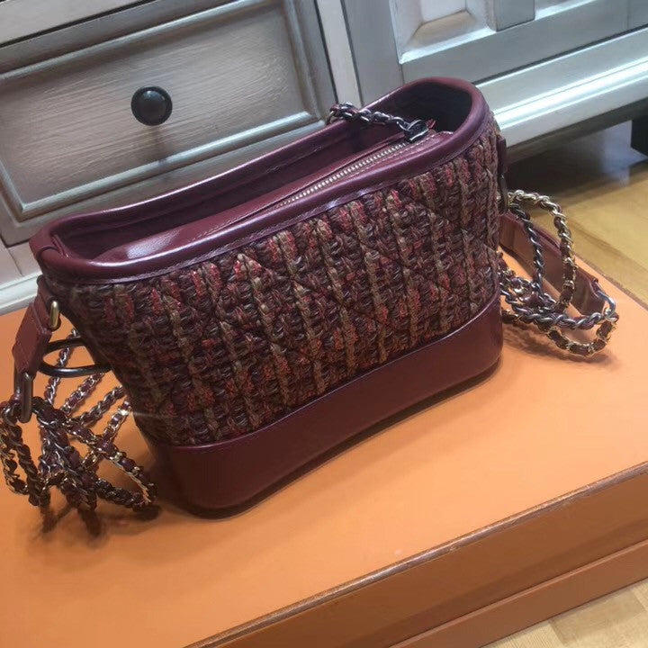 CHANEL'S GABRIELLE Tweed Hobo Bag Red