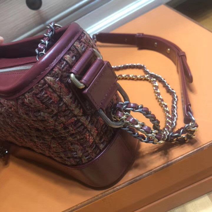 CHANEL'S GABRIELLE Tweed Hobo Bag Red