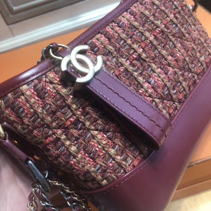 CHANEL'S GABRIELLE Tweed Hobo Bag Red