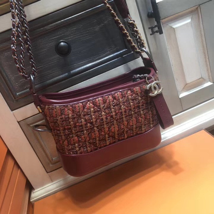 CHANEL'S GABRIELLE Tweed Hobo Bag Red