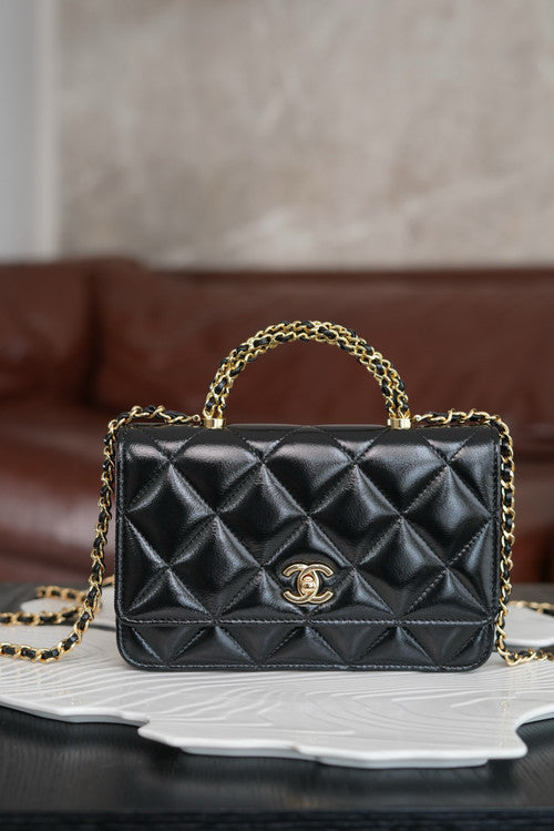 CHANEL 24B WALLET ON CHAIN WITH TOP HANDLE