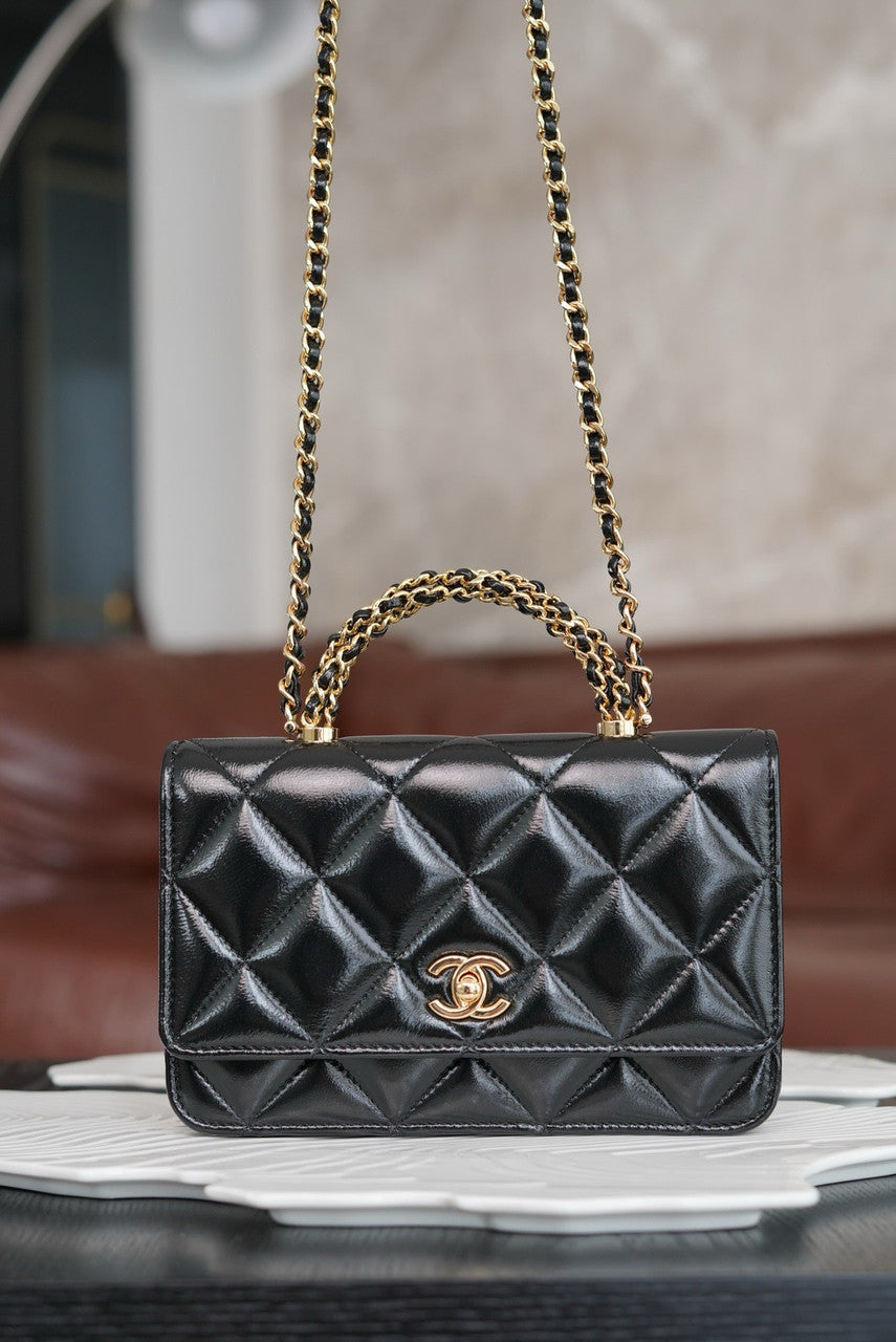 CHANEL 24B WALLET ON CHAIN WITH TOP HANDLE