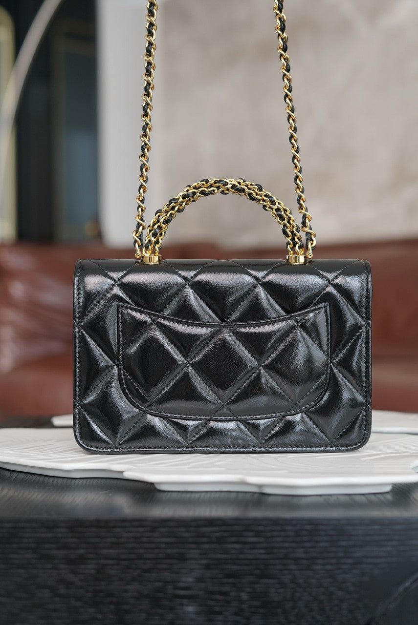 CHANEL 24B WALLET ON CHAIN WITH TOP HANDLE