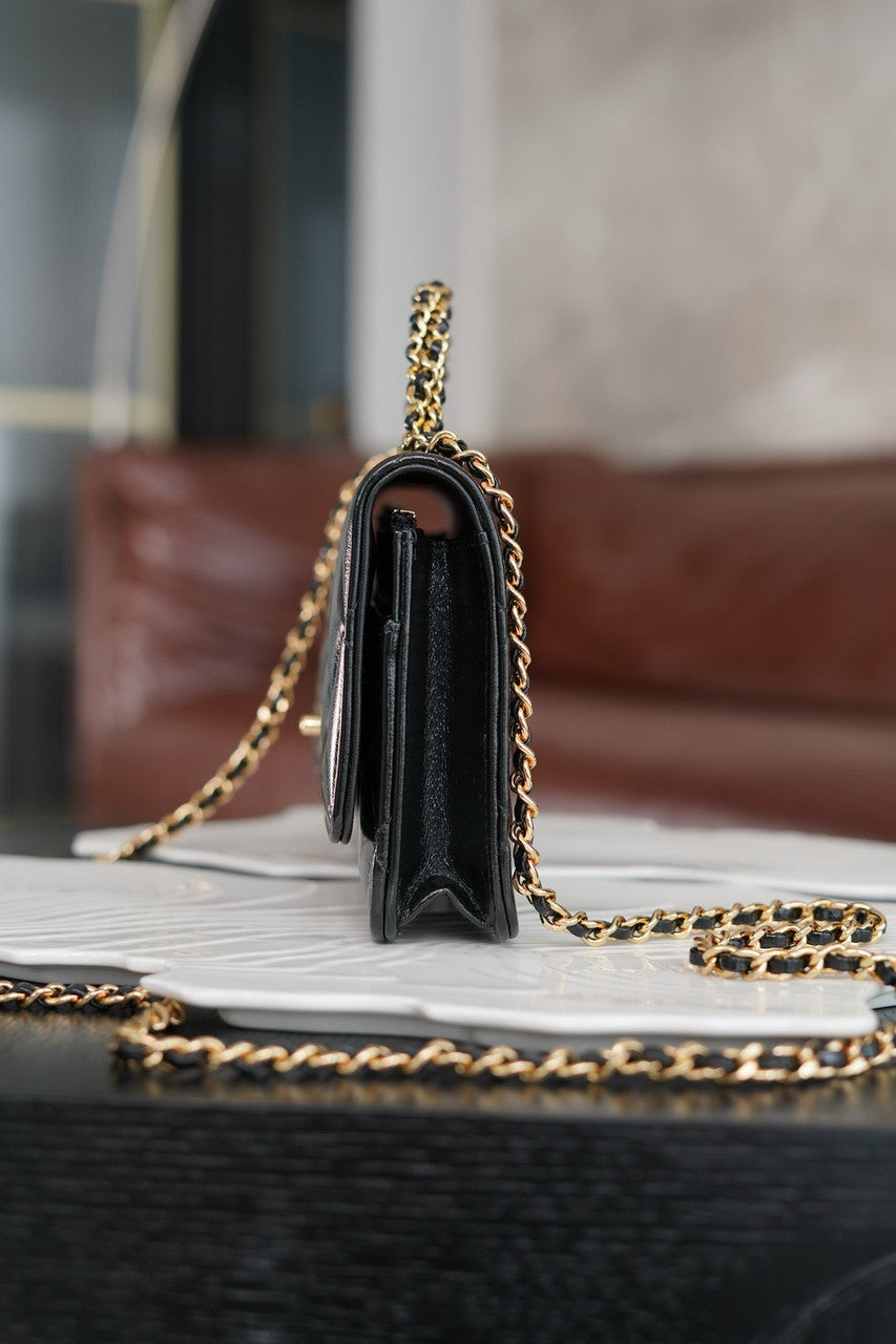 CHANEL 24B WALLET ON CHAIN WITH TOP HANDLE
