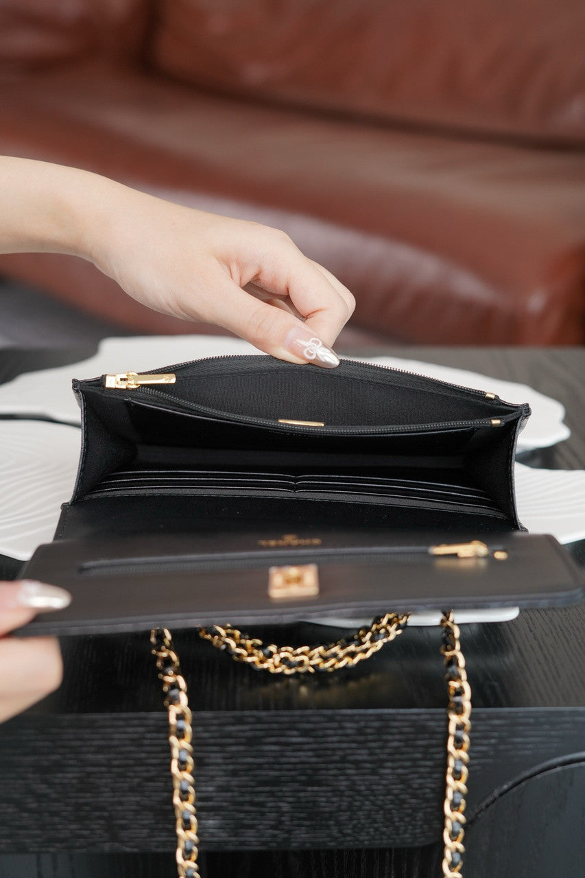 CHANEL 24B WALLET ON CHAIN WITH TOP HANDLE