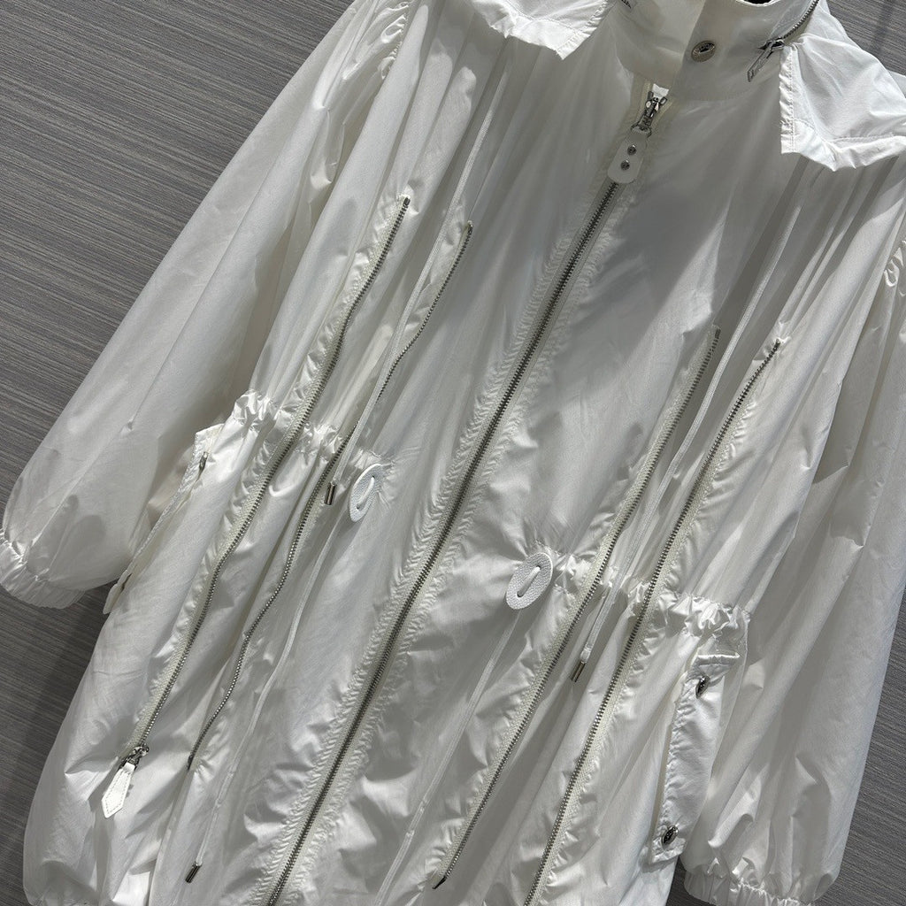 Louis Vuitton 1AAY2B MONOGRAM ACCENT GATHERED NYLON PARKA  WHITE