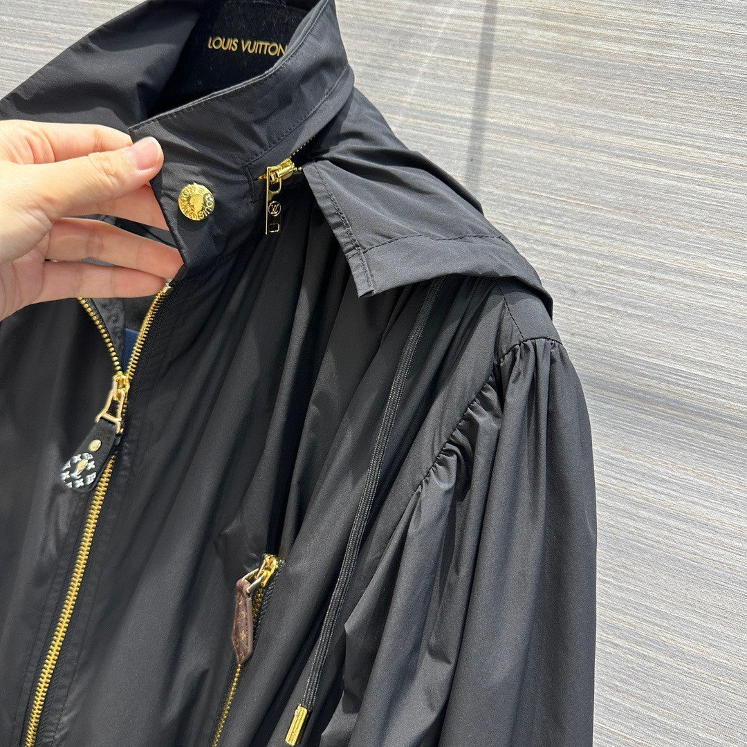 Louis Vuitton 1AAY2B MONOGRAM ACCENT GATHERED NYLON PARKA