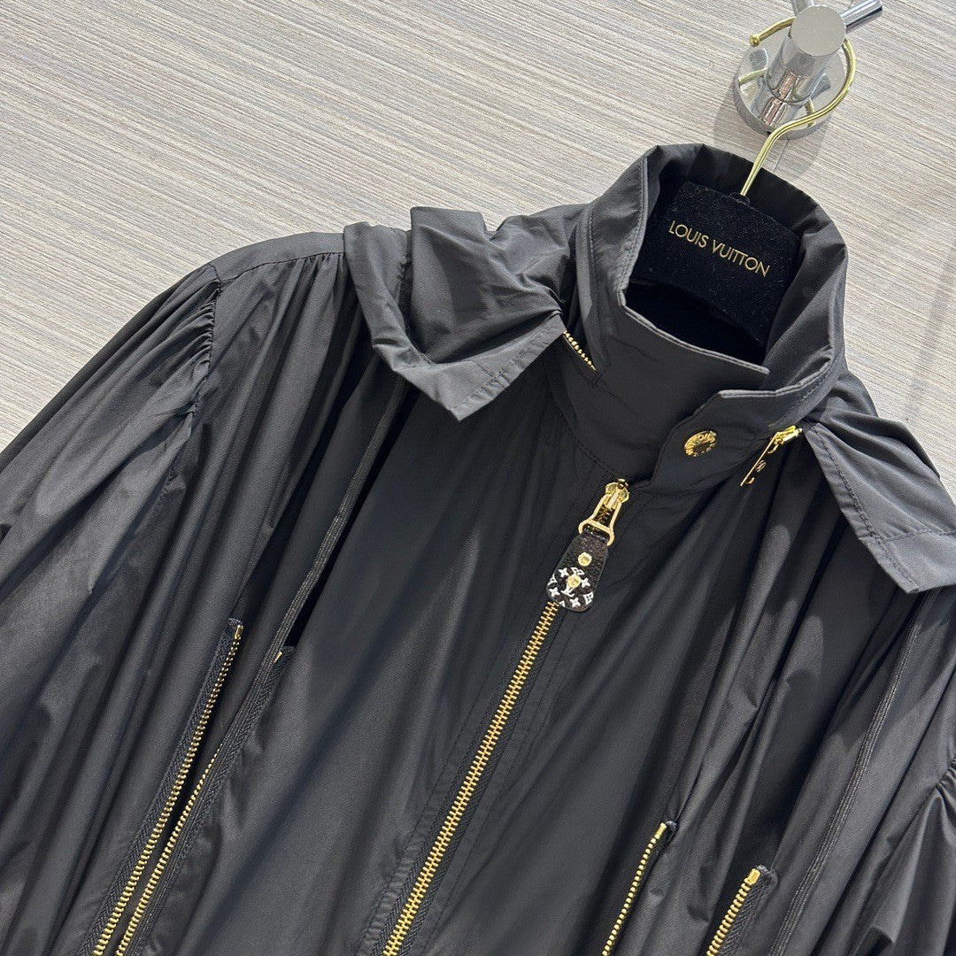 Louis Vuitton 1AAY2B MONOGRAM ACCENT GATHERED NYLON PARKA