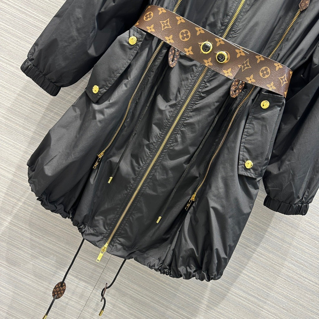 Louis Vuitton 1AAY2B MONOGRAM ACCENT GATHERED NYLON PARKA