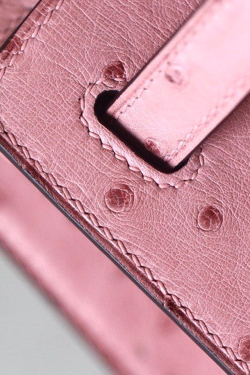 Hermès Kelly 25 Terre Cuite Ostrich With Gold Hardware