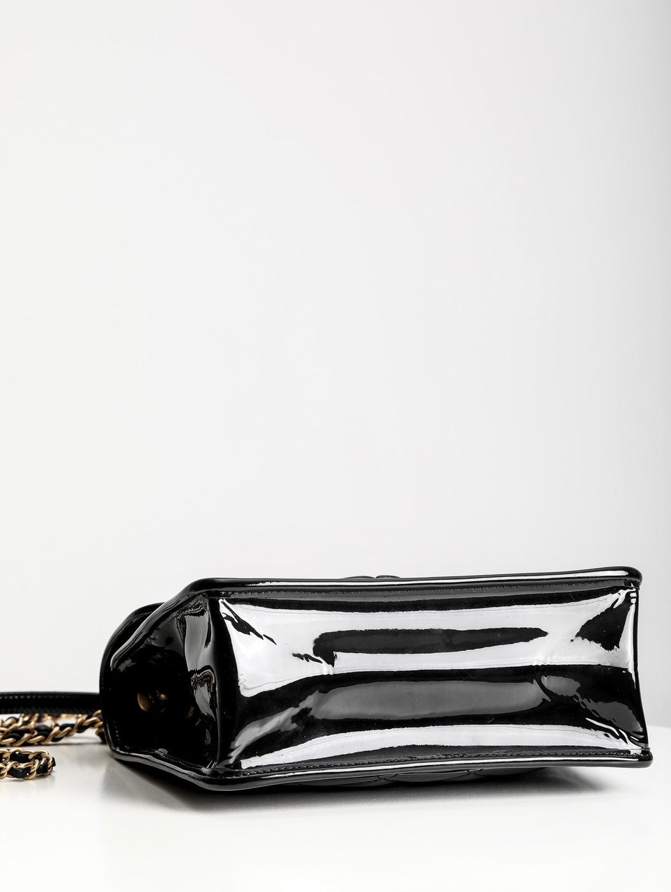 Chanel MINI PATENT FLAP BAG WITH TOP HANDLE