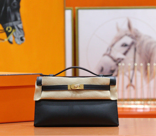 Hermès Black Mini Kelly Swift Gold Hardware