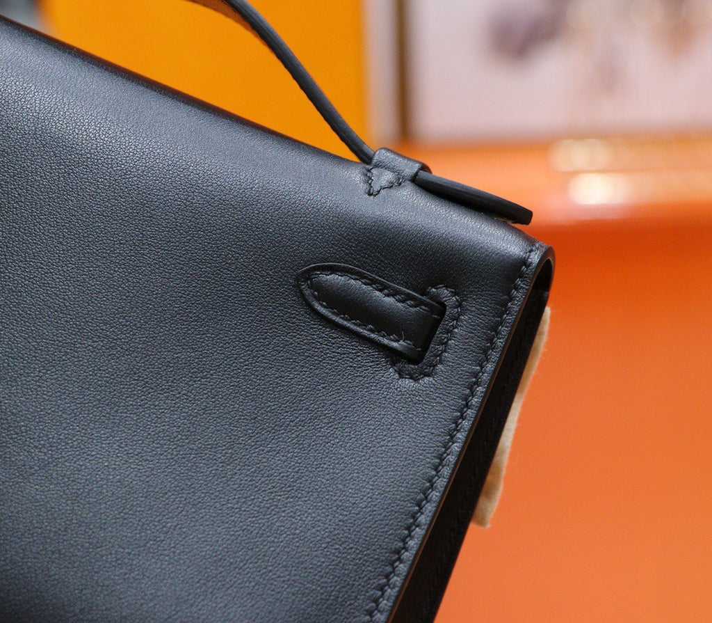 Hermès Black Mini Kelly Swift Gold Hardware