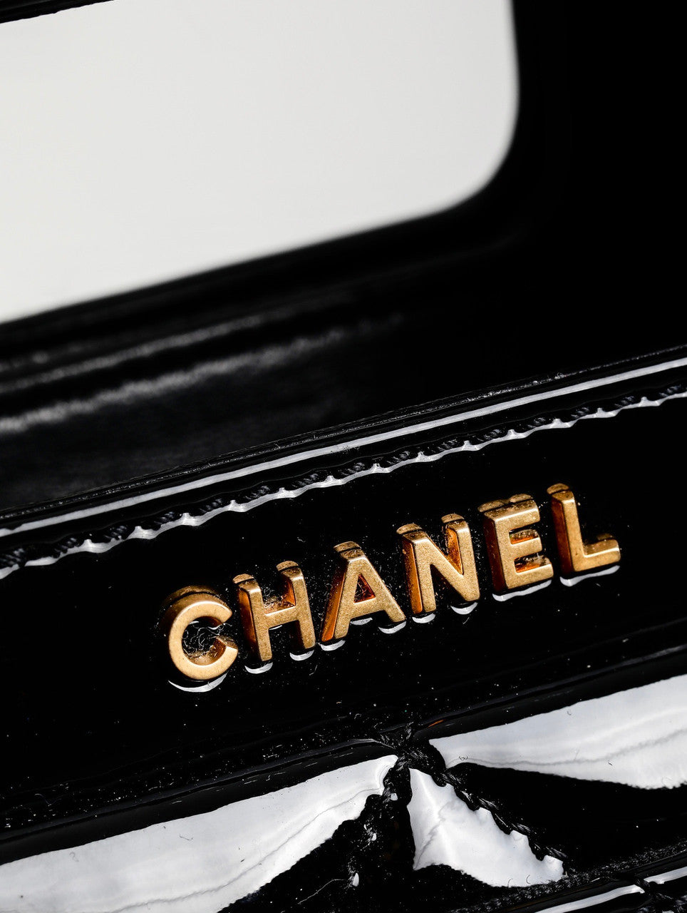Chanel MINI PATENT FLAP BAG WITH TOP HANDLE