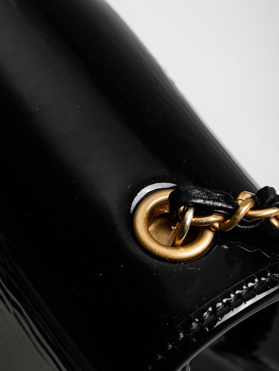 Chanel MINI PATENT FLAP BAG WITH TOP HANDLE