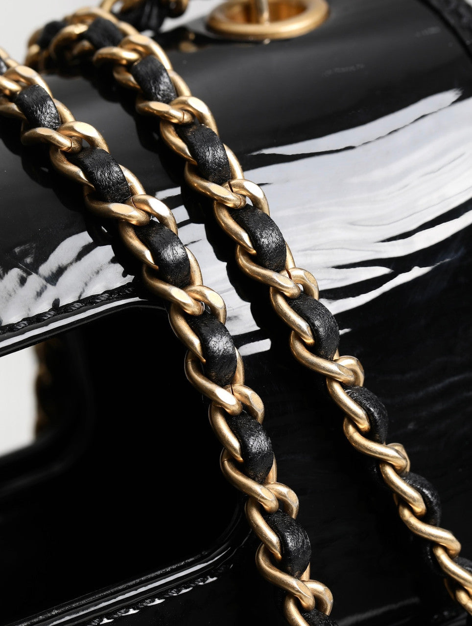 Chanel MINI PATENT FLAP BAG WITH TOP HANDLE