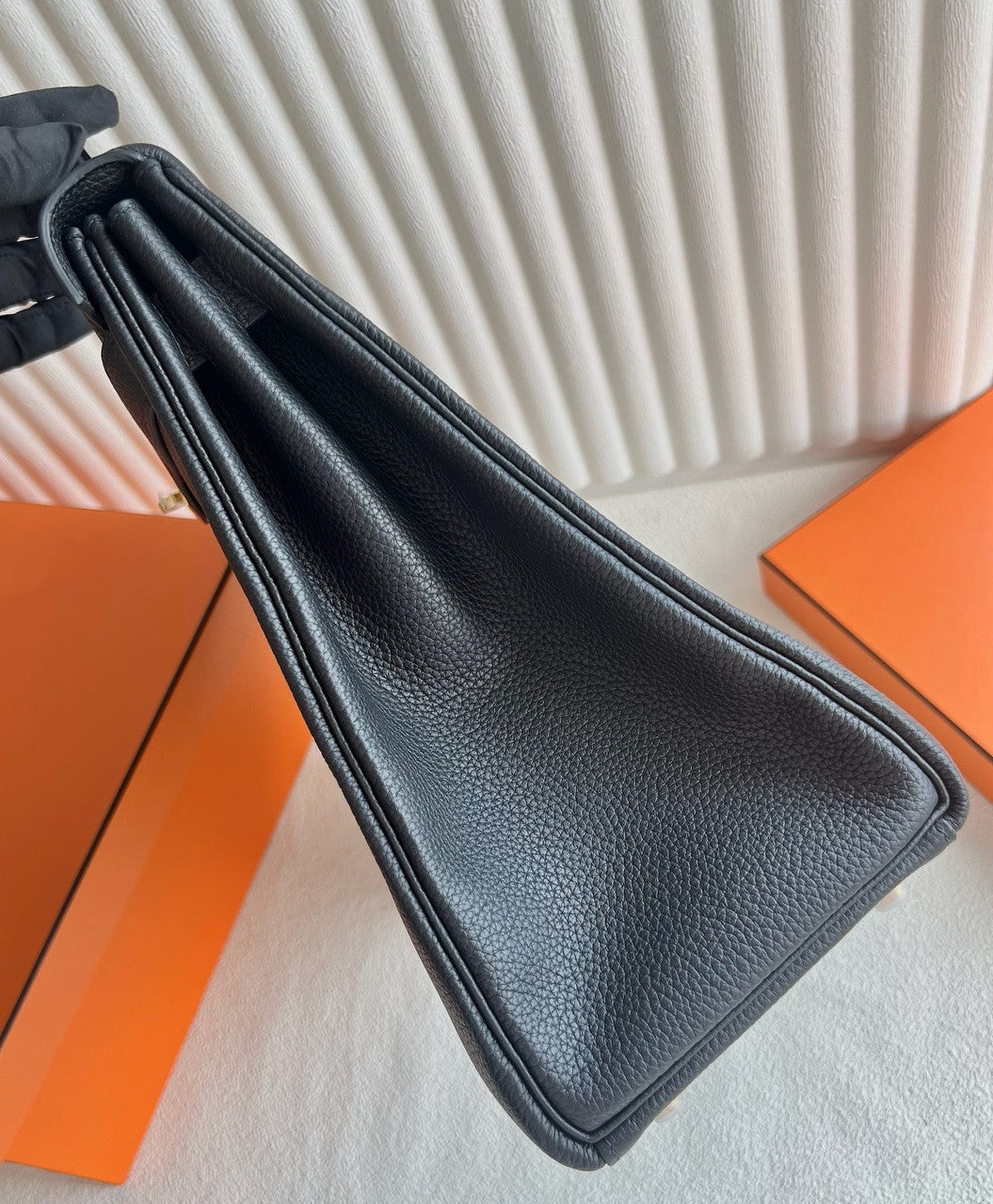 Hermes Sellier Kelly 40 Black Togo Gold Hardware