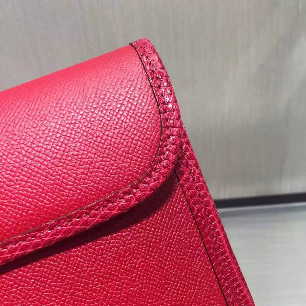 Hermes Rouge Moyen JIGE ELAN 29 cm Epsom with Lizard leather Hardware
