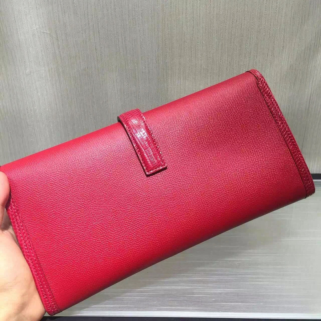 Hermes Rouge Moyen JIGE ELAN 29 cm Epsom with Lizard leather Hardware