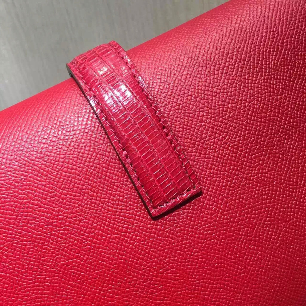 Hermes Rouge Moyen JIGE ELAN 29 cm Epsom with Lizard leather Hardware