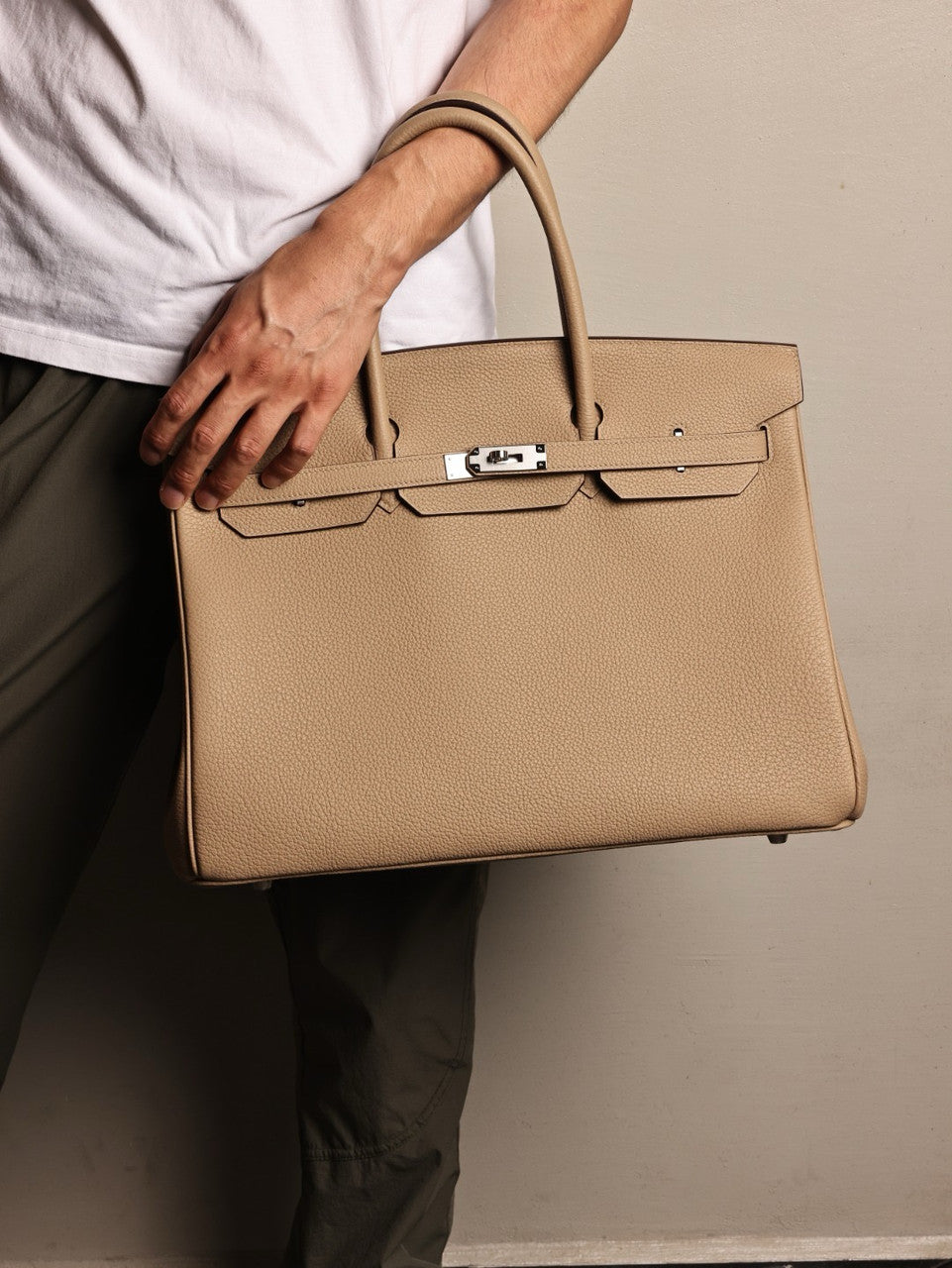 Hermes Trench Birkin 40 Togo leather Palladium Hardware