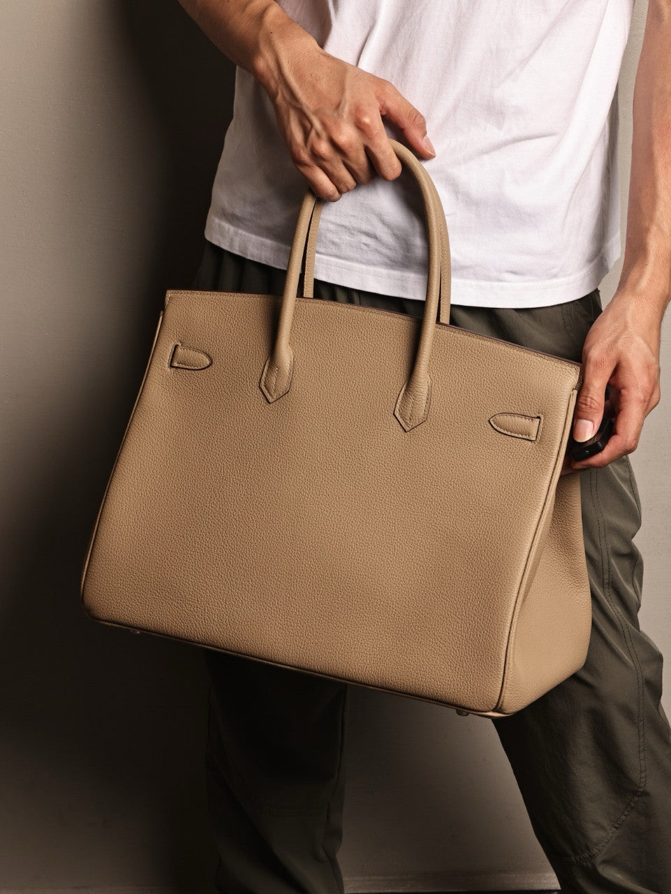 Hermes Trench Birkin 40 Togo leather Palladium Hardware