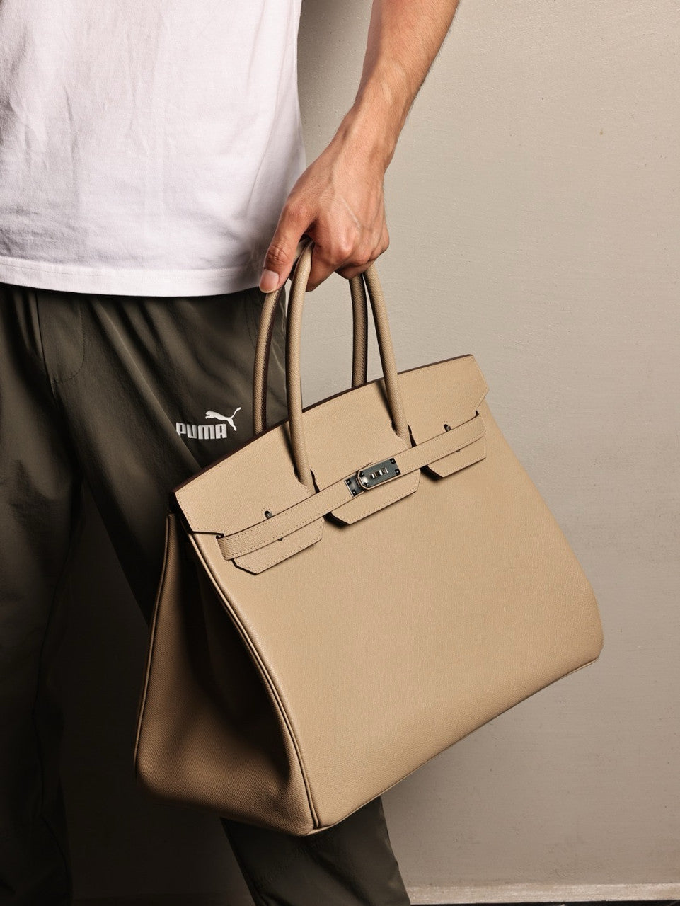 Hermes Trench Birkin 40 Epsom leather Palladium Hardware