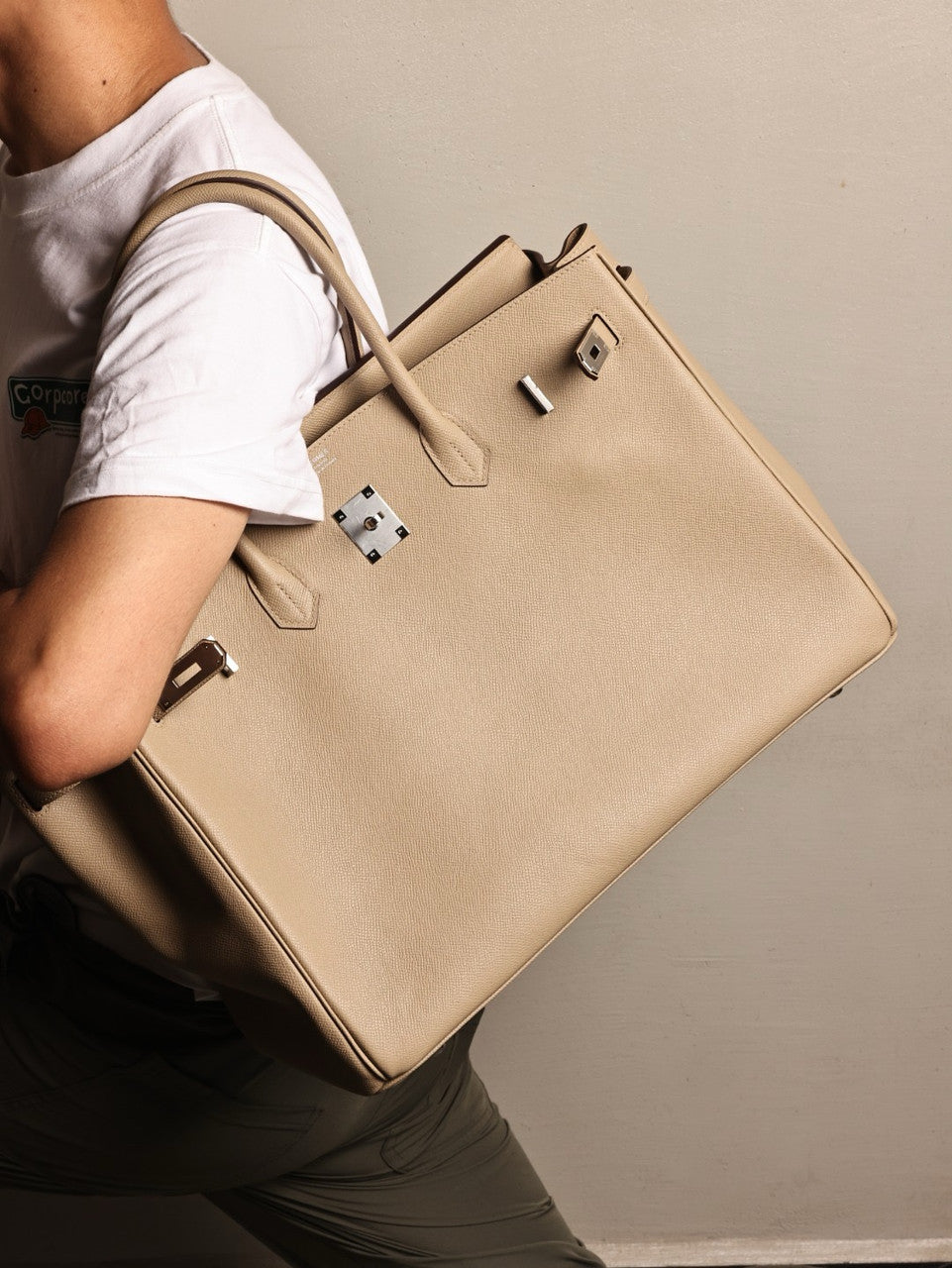 Hermes Trench Birkin 40 Epsom leather Palladium Hardware