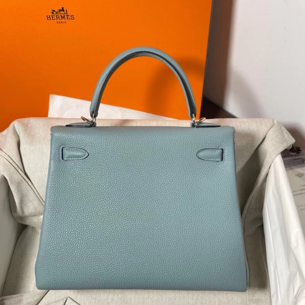 Hermès  Ciel Kelly 25  Togo Palladium Hardware