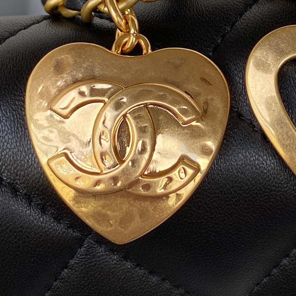 Chanel MINI FLAP BAG with Charms Black Lambskin