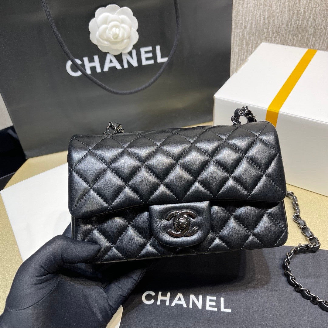 Chanel ALL BLACK  MINI FLAP BAG