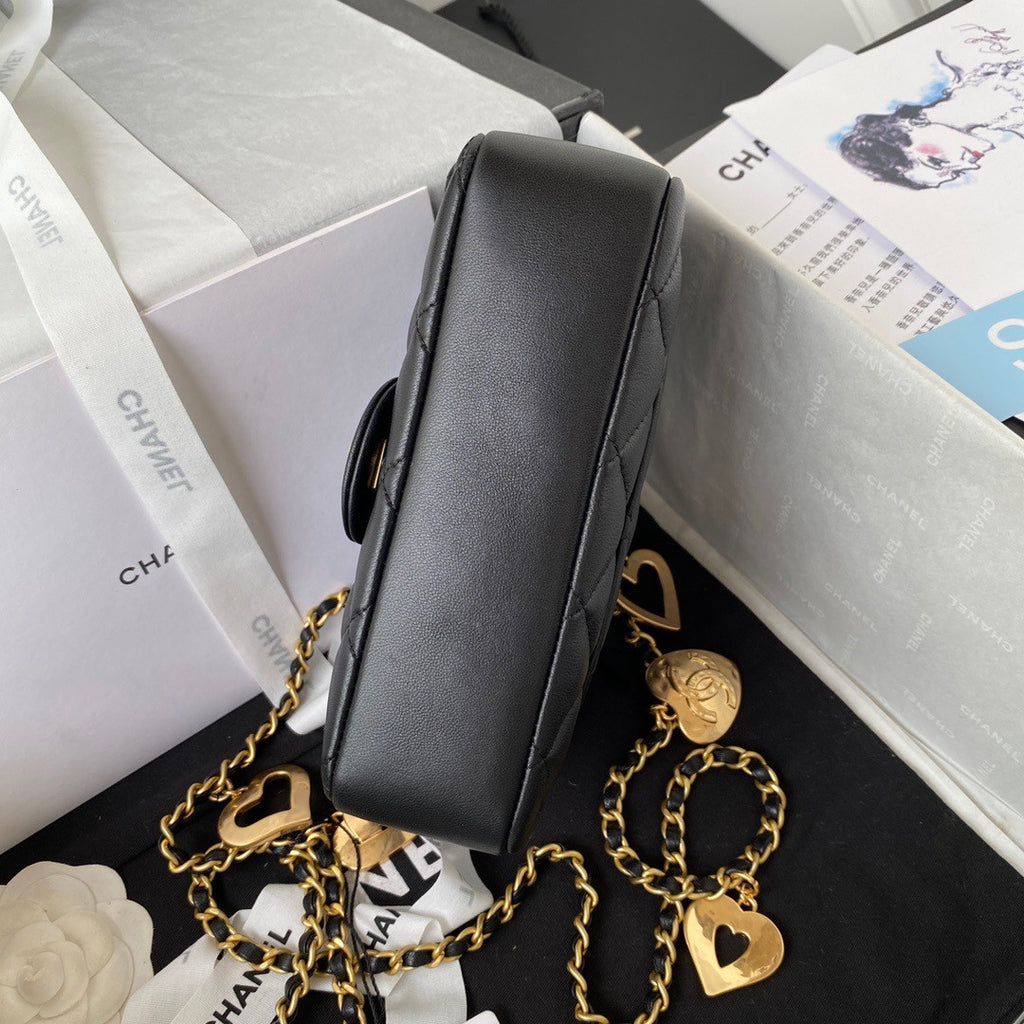 Chanel MINI FLAP BAG with Charms Black Lambskin