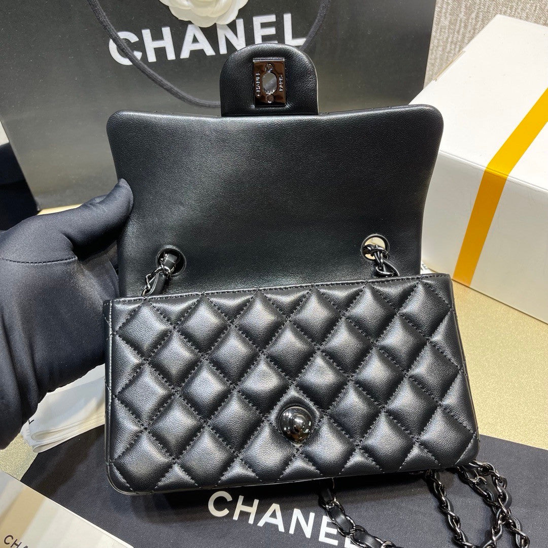Chanel ALL BLACK  MINI FLAP BAG