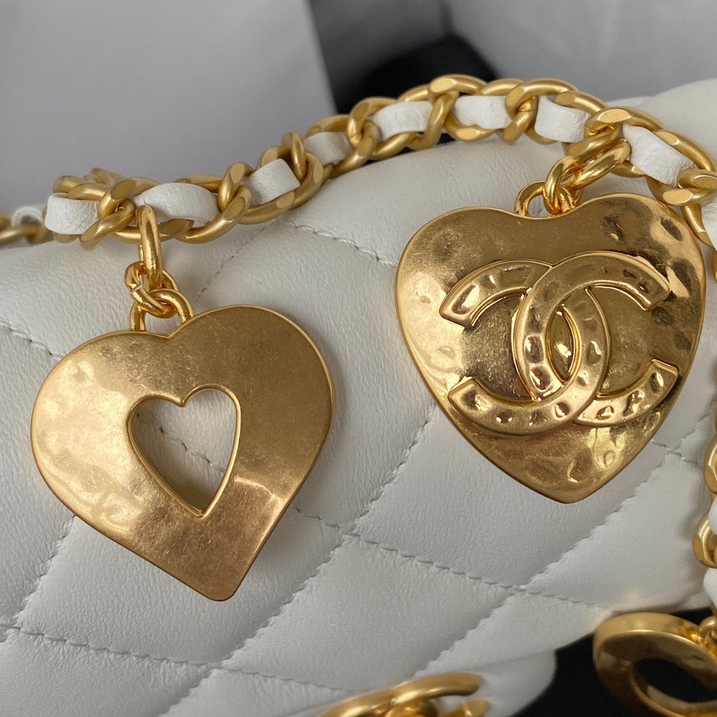 Chanel MINI FLAP BAG with Charms White Lambskin