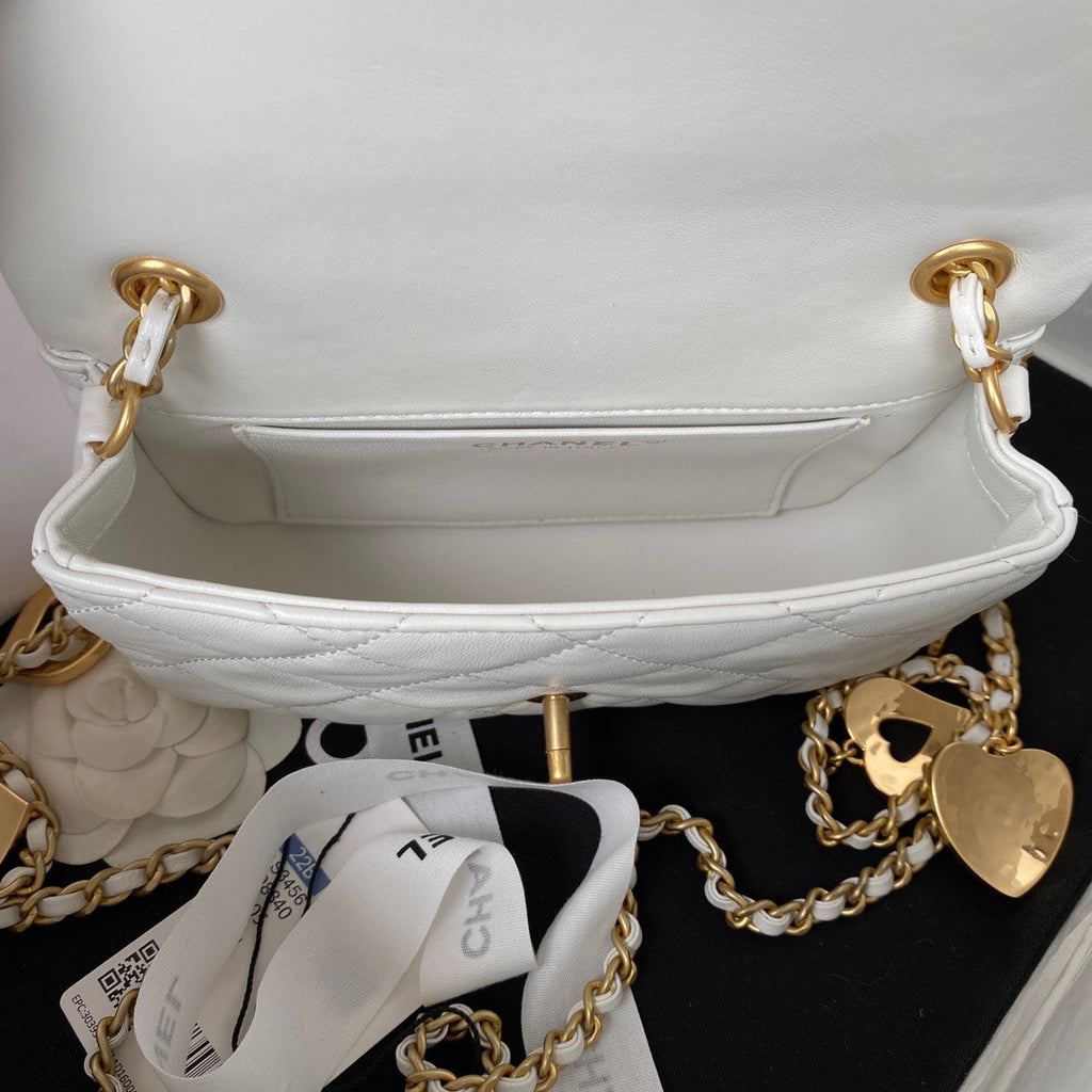 Chanel MINI FLAP BAG with Charms White Lambskin