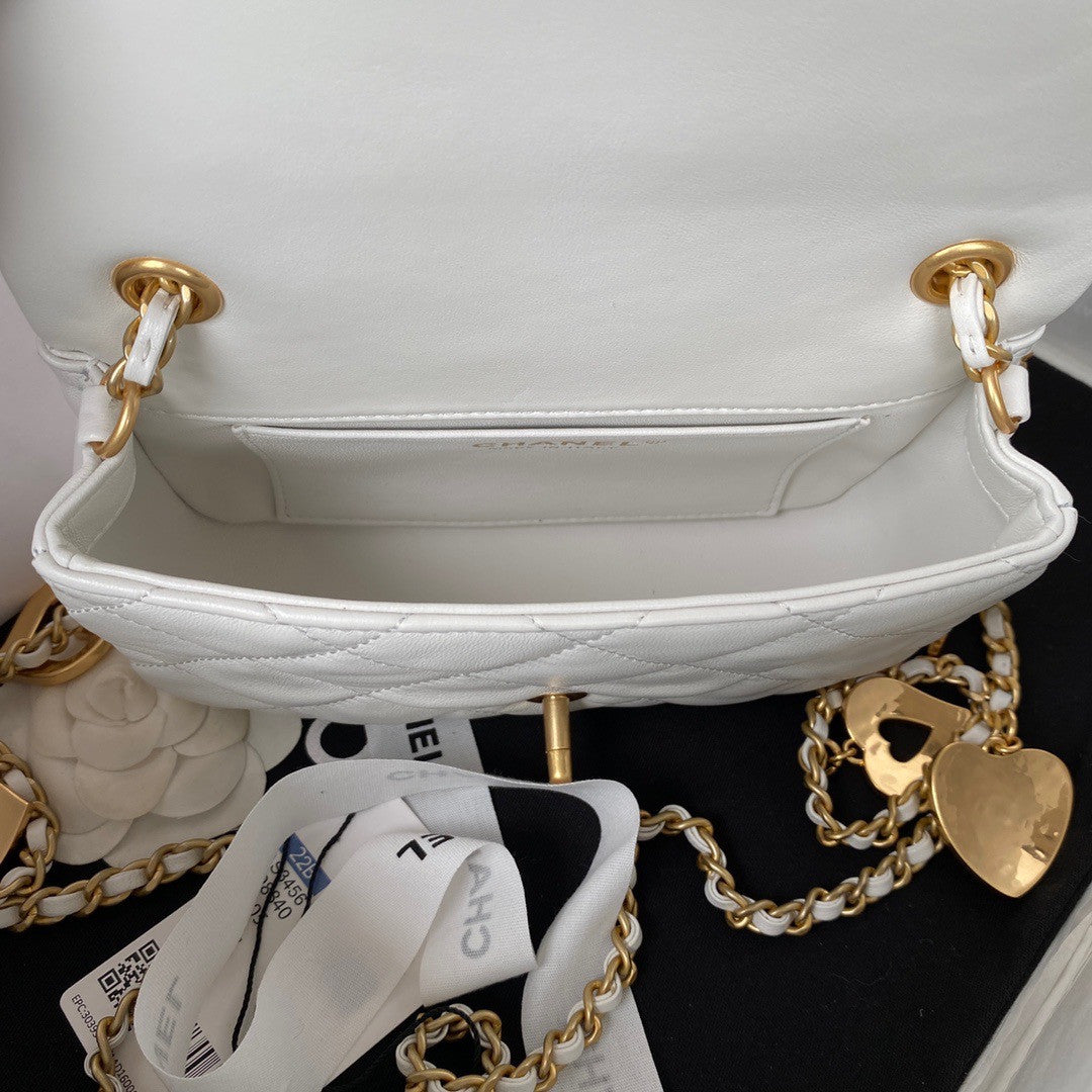Chanel MINI FLAP BAG with Charms White Lambskin