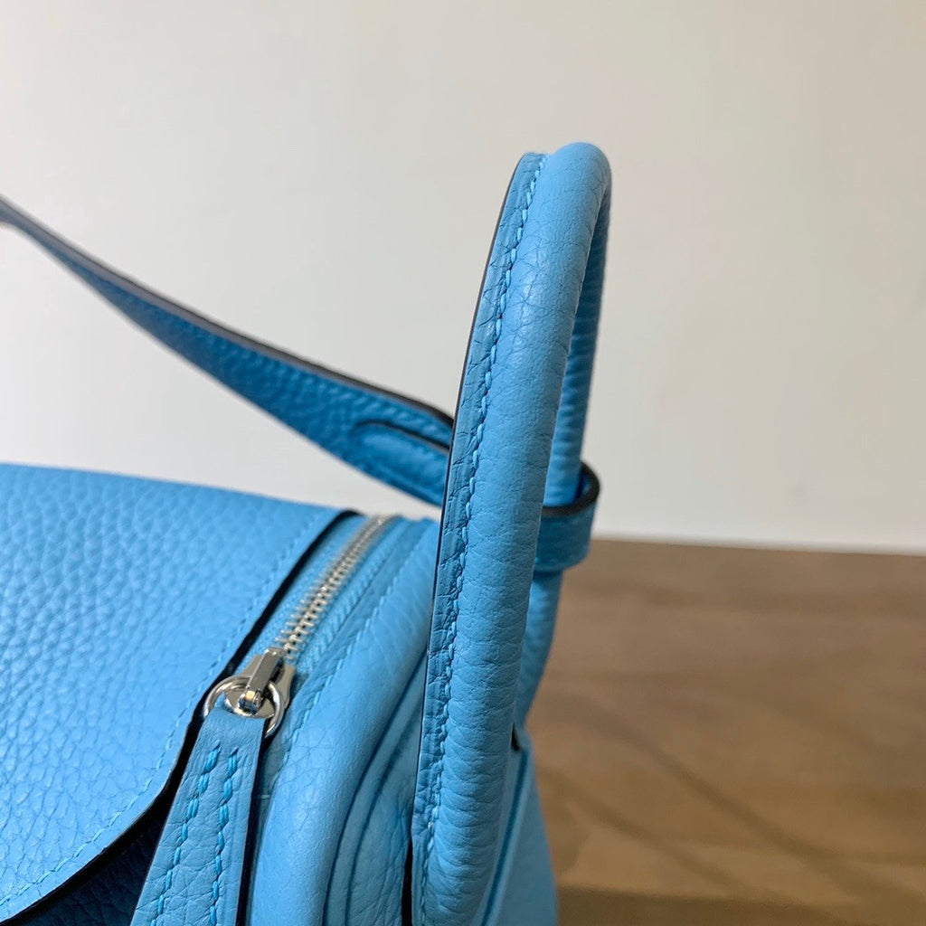 Hermes Mini Lindy 20cm Bag Blue de Nord Togo Palladium Hardware