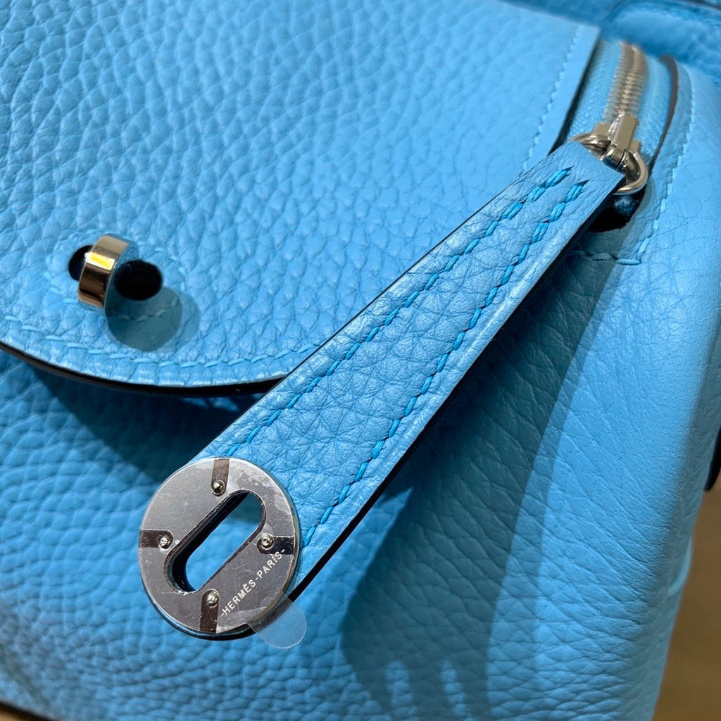 Hermes Mini Lindy 20cm Bag Blue de Nord Togo Palladium Hardware