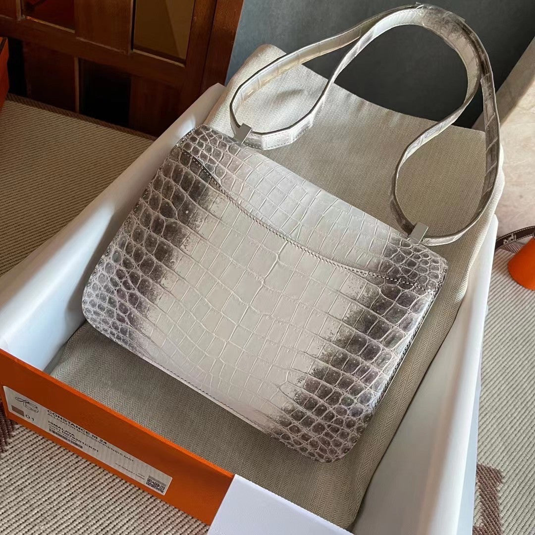 [Exclusive]  Hermes Himalaya Constance 24 Niloticus Crocodile bag with palladium Hardwares