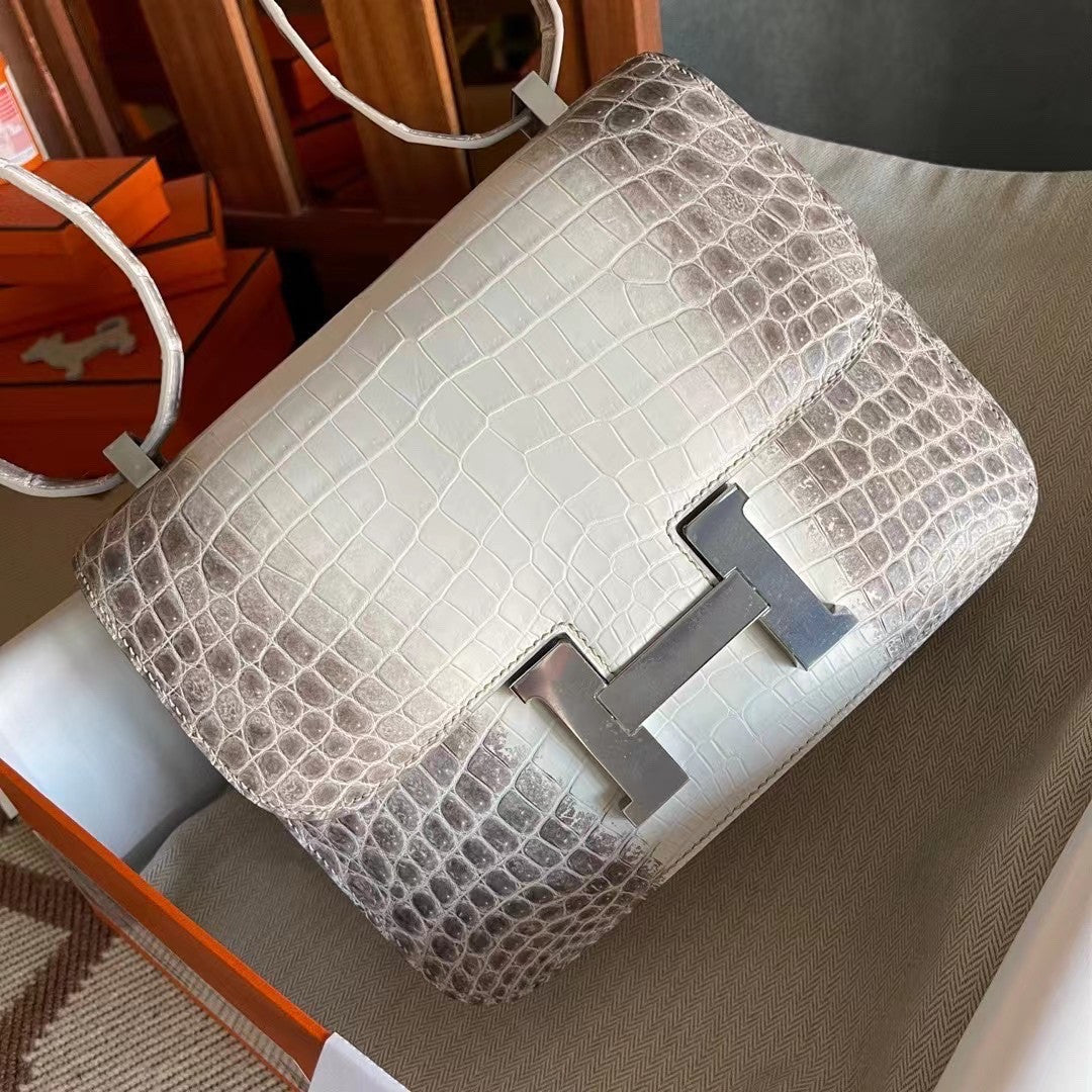 [Exclusive]  Hermes Himalaya Constance 24 Niloticus Crocodile bag with palladium Hardwares
