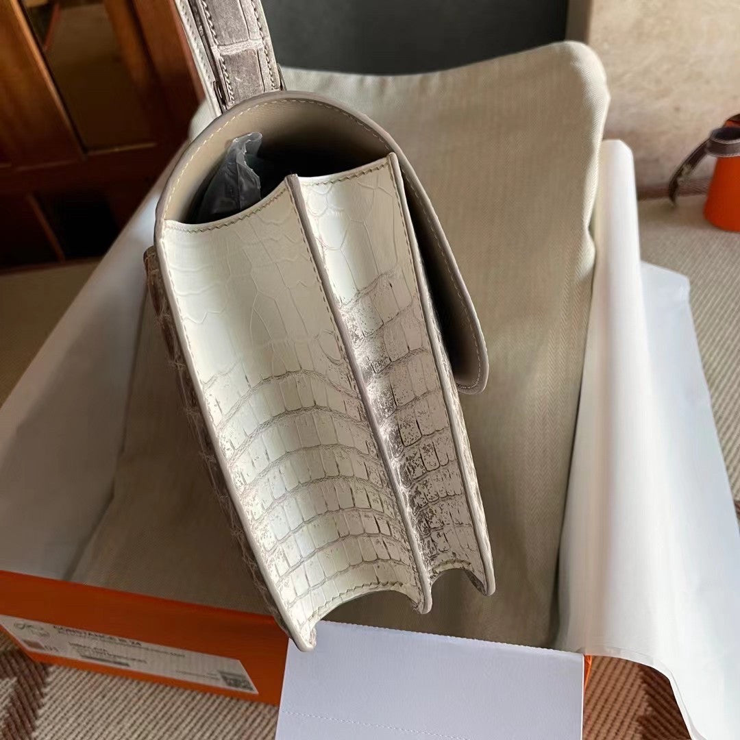 [Exclusive]  Hermes Himalaya Constance 24 Niloticus Crocodile bag with palladium Hardwares
