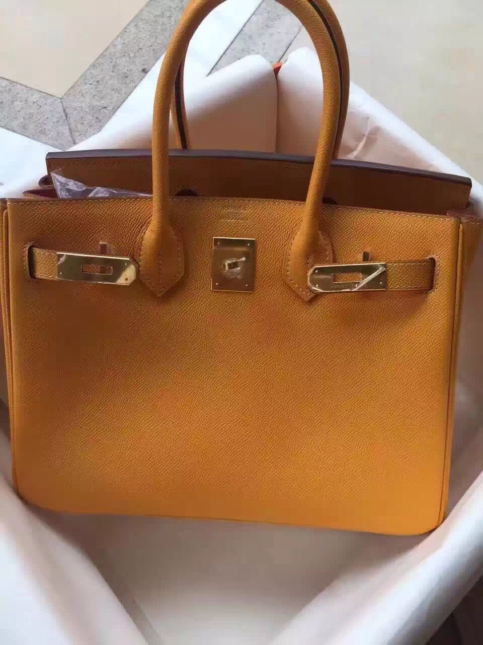 Hermes Gold Birkin Bag 30cm Epsom Gold Hardware