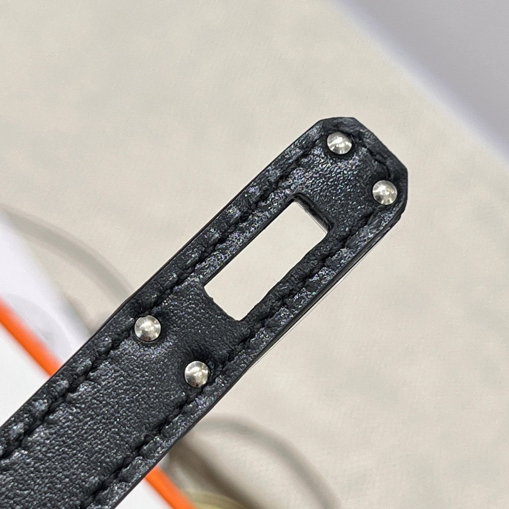 Hermès Limited Edition So-Black Mini Kelly Pochette Box Calf Leather