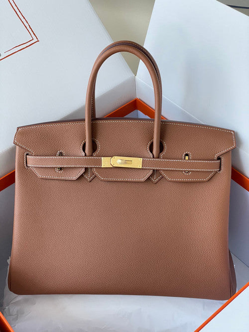 Hermès Birkin 35 cm Gold Togo Leather Gold Hardware