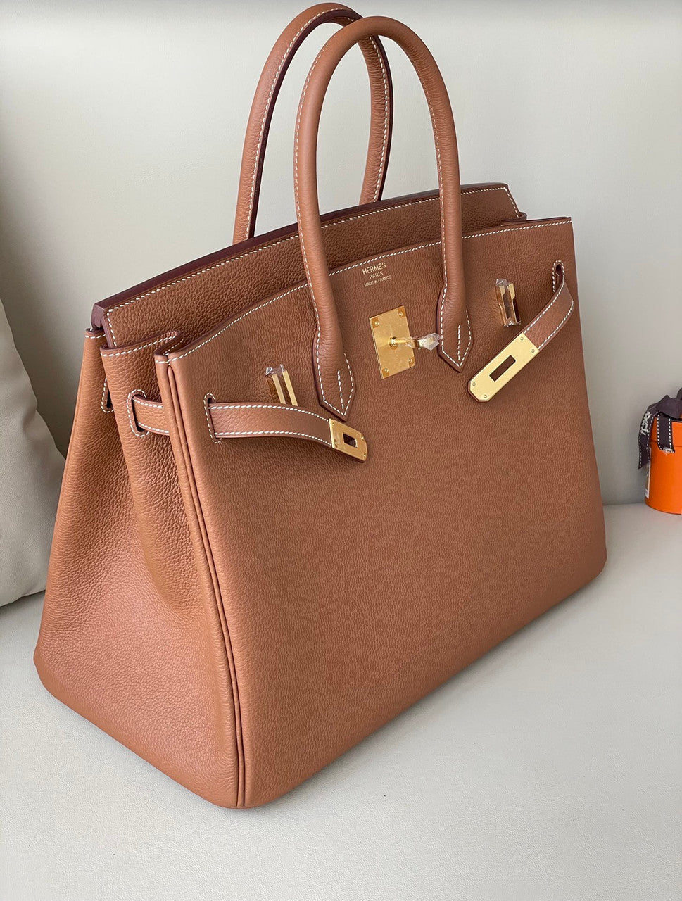 Hermès Birkin 35 cm Gold Togo Leather Gold Hardware