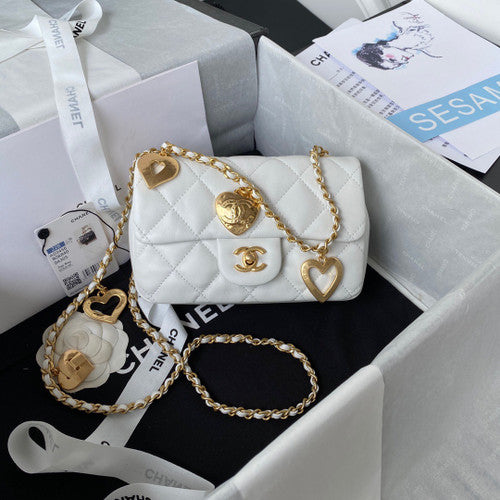 Chanel MINI FLAP BAG with Charms White Lambskin